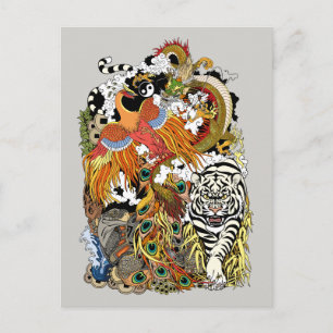 vier Himmelstiere Postkarte