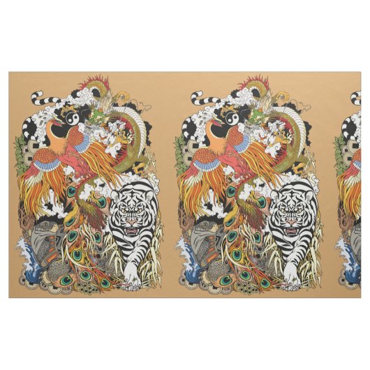 vier Himmelstiere Stoff (Fat Quarter (45,7 x 55,9 cm))