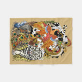 vier himmlische Tiere Fleecedecke (Vorderseite (Horizontal))