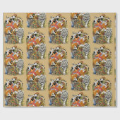 vier himmlische Tiere Geschenkpapier (Flach)