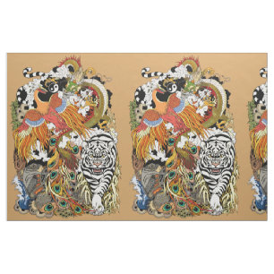 vier himmlische Tiere Stoff