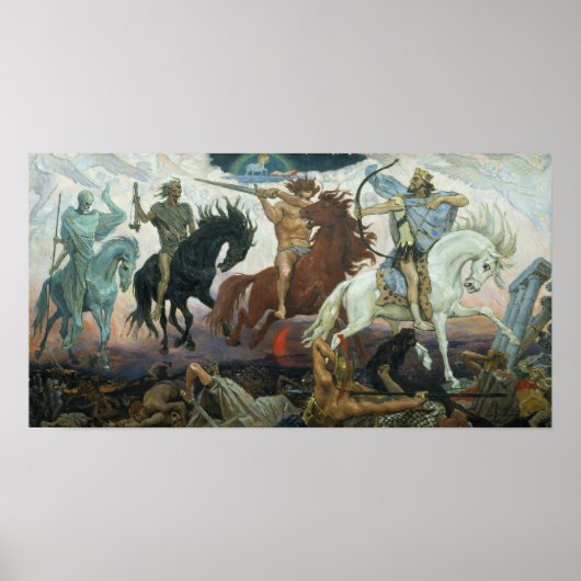 Vier Horssamen der Apokalypse von Viktor Vasnetsov Poster (Vorne)