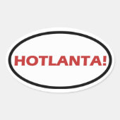 VIER "HOTLANTA!" OVALER AUFKLEBER (Vorderseite)