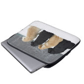 Vier Hunde im Schnee Laptopschutzhülle (Vorne Knopf)