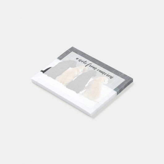 Vier Hunde im Schnee Post-it Klebezettel (angewinkelt)