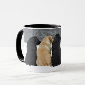 Vier Hunde im Schnee Tasse (Vorderseite Links)