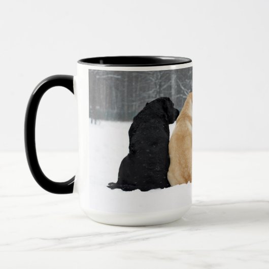 Vier Hunde im Schnee Tasse (Links)