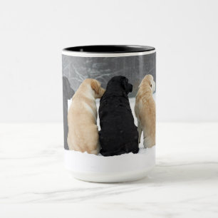 Vier Hunde im Schnee Tasse