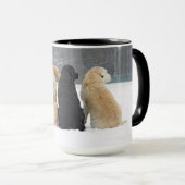 Vier Hunde im Schnee Tasse (VorderseiteRechts)