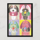 Vier Hunde Postkarte (Vorderseite)