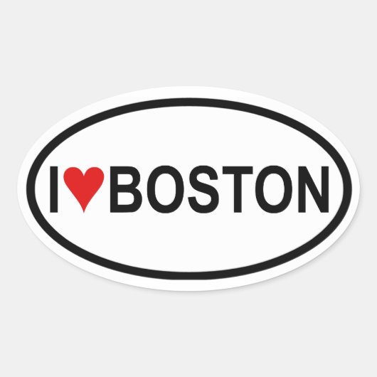VIER "I" Boston Ovaler Aufkleber (Vorderseite)