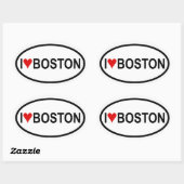 VIER "I" Boston Ovaler Aufkleber (Blatt)