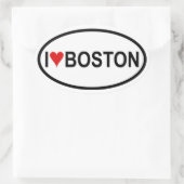 VIER "I" Boston Ovaler Aufkleber (Tasche)