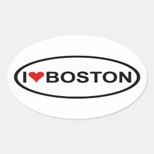 VIER "I" Boston Ovaler Aufkleber