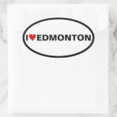 VIER I [Herz] Edmonton Ovaler Aufkleber (Tasche)