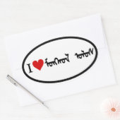 VIER I [Herz] Mongolei Ovaler Aufkleber (Umschlag)