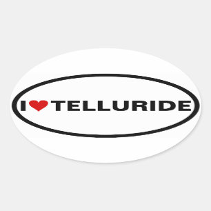 VIER I [Herz] Tellurid Ovaler Aufkleber