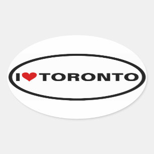 VIER I [Herz] Toronto Ovaler Aufkleber