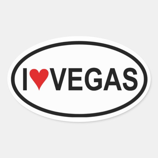 Vier "ich [Herz] Vegas Ovaler Aufkleber (Vorderseite)