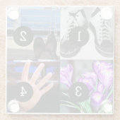 Vier Ihrer Fotos machen sich selbst den Kopf Glasuntersetzer (Rückseite)