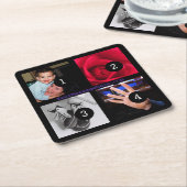 Vier Ihrer Fotos und Texte machen Ihre eigenen Sch Rechteckiger Pappuntersetzer (angewinkelt)