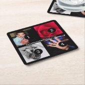 Vier Ihrer Fotos und Texte, um Ihre eigene Arbeit Rechteckiger Pappuntersetzer (angewinkelt)