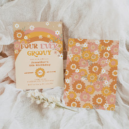 Vier immer großartige Retro-Geburtstagsfeier Einladung