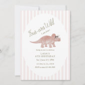 Vier-immer Wilder Dinosaurier-Geburtstag Einladung (Vorderseite)