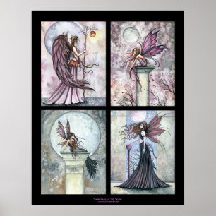 Vier in einem Herbst Gothic Fairy Poster