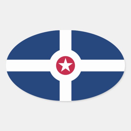 VIER Indianapolis-Flagge Ovaler Aufkleber (Vorderseite)