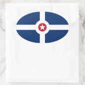 VIER Indianapolis-Flagge Ovaler Aufkleber (Tasche)