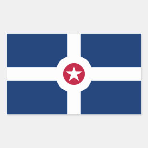 VIER Indianapolis-Flagge Rechteckiger Aufkleber