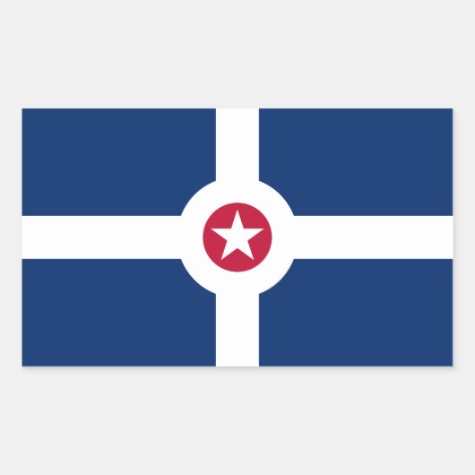 VIER Indianapolis-Flagge Rechteckiger Aufkleber (Vorderseite)