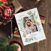 Vier individuelle Fotos Happy Holiday Floral Frame Einladung