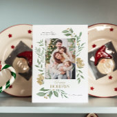 Vier individuelle Fotos Happy Holiday Floral Frame Einladung