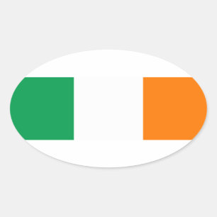 VIER Irland-Flagge Ovaler Aufkleber
