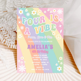 Vier ist eine lebhafte Einladung zum Geburtstag