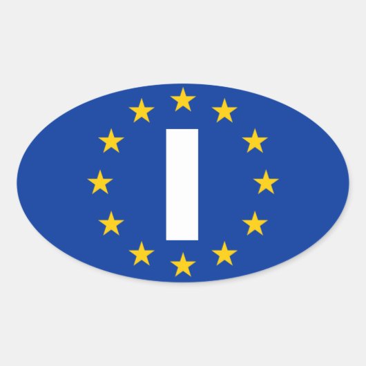 VIER Italienische Flagge "I" Europäische Gewerksch Ovaler Aufkleber (Vorderseite)