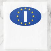 VIER Italienische Flagge "I" Europäische Gewerksch Ovaler Aufkleber (Tasche)