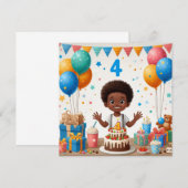 vier Jahre alt Einladung (Vorne/Hinten)