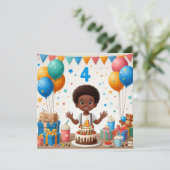 vier Jahre alt Einladung (Stehend Vorderseite)