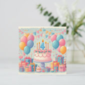 vier Jahre alt Einladung (Stehend Vorderseite)