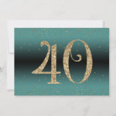 Vier Jahre Überraschung Geburtstag Aquamarin und G Einladung (Rückseite)