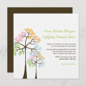 Vier Jahreszeit-Baum-Waldwaldhochzeit laden ein Einladung (Vorne/Hinten)