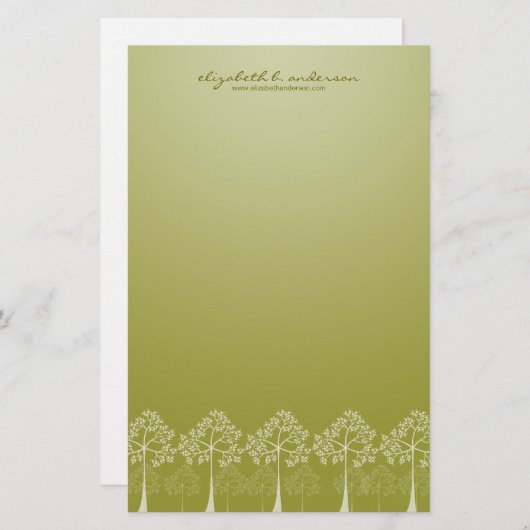 Vier Jahreszeit-Baum-weißes Briefpapier (Vorne/Hinten)