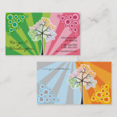 Vier Jahreszeit-bunte punktierte Baum-moderne Visitenkarte (Vorne/Hinten)
