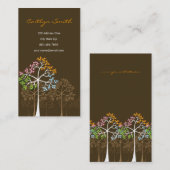 Vier Jahreszeit-bunte punktierte Baum-moderne Visitenkarte (Vorne/Hinten)