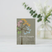 Vier Jahreszeit-bunte punktierte Baum-moderne Visitenkarte (Stehend Vorderseite)