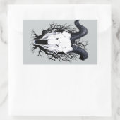 Vier Jahreszeit-Schädel: Winter-Schauer Rechteckiger Aufkleber (Tasche)