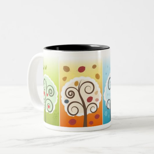 Vier Jahreszeit-Tasse Zweifarbige Tasse (Vorderseite Links)